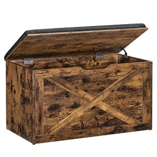 Ławka na buty w stylu vintage, brązowa z siedziskiem 76x40x48 cm