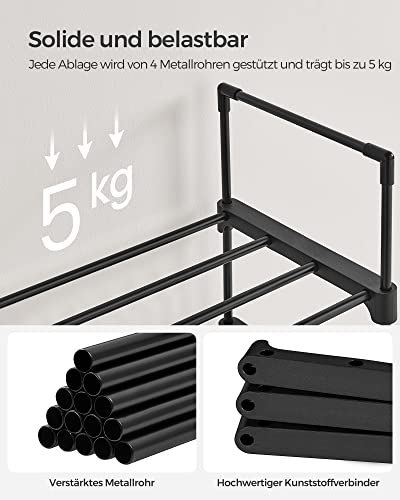 Półka na buty z 10 półkami, duży żelazny stojak na buty, półka stojąca DIY, oszczędność miejsca, wielofunkcyjny, salon, sypialni