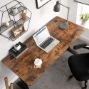Top na biurku elektrycznym, blat biurka z gładkimi krawędziami, powłoka melaminowa, MDF, 140 x 70 x 1,8 cm, vintage brązowy LDB0