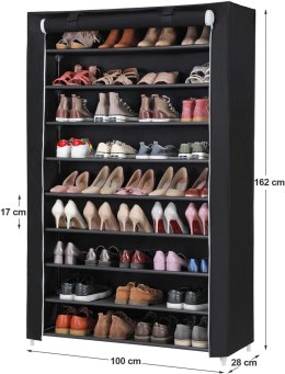 10-poziomowy stojak na buty, półka buta dla maksymalnie 54 par butów, organizator do przechowywania, szafka, 100 x 28 x 162 cm, 