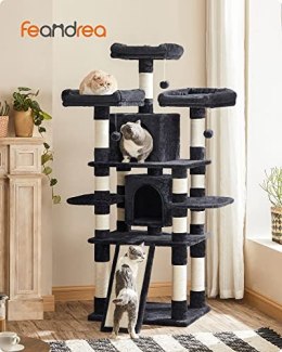 Drzewo kotów, duża wieża kota, 170 cm, Smoky Grey Pct18Gyz