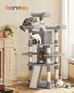 Drzewo kotów, duża wieża kota, 172 cm, jasnoszary PCT18W