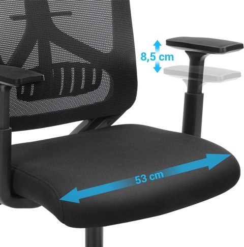 Ergonomiczne biuro i krzesło biurkowe z podparciem lędźwiowym, obrotowe krzesło komputerowe z regulowanym zagłówkiem i podłokiet