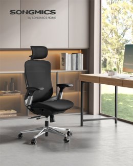 Ergonomiczne regulowane krzesło biurowe rozkładane biurko - przednie lub tylne regulowane siedzenie - Obsługa do 150 kg - Black 