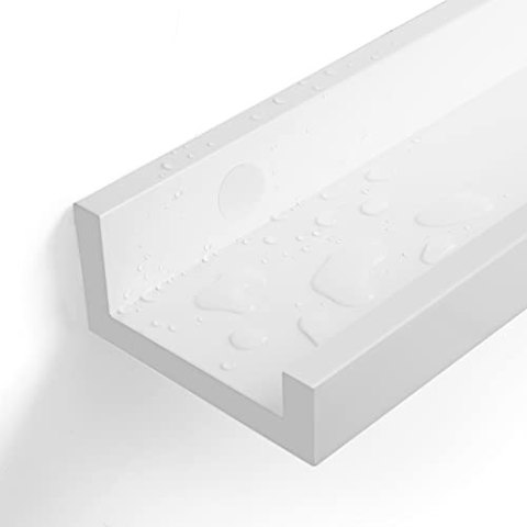 Pływające półki z zestawem 2, półki ścienne LEADGE z wykończeniem o wysokim połysku, 60 x 10 cm, na zdjęcia i książki, salon, ko