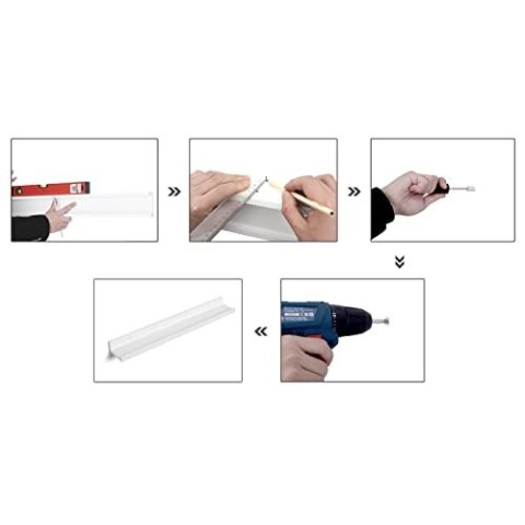 Pływające półki z zestawem 2, półki ścienne LEADGE z wykończeniem o wysokim połysku, 60 x 10 cm, na zdjęcia i książki, salon, ko