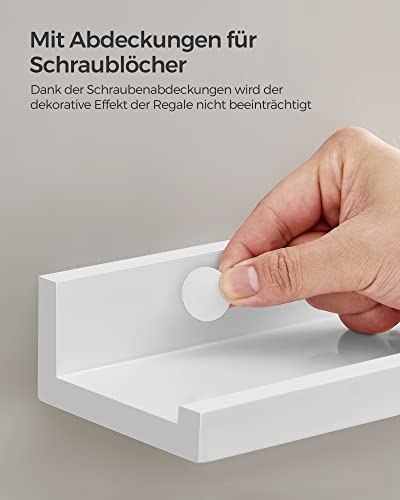 Półka ścienna 3 Pływające półki Półki na ramy i książki, 38 x 10 cm, MDF White LWS38WT