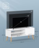Szafka telewizyjna Lowboard TV Szafka do telewizorów do 55 cali 120 cm stojak telewizyjny dla salonu przemysłowy projekt biały