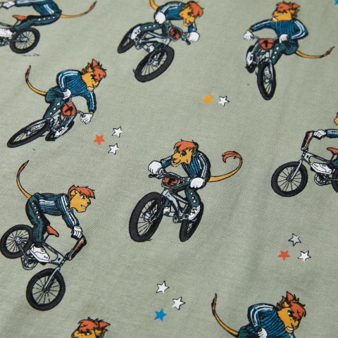 Piżama dziecięca z krótkimi rękawami, jasne khaki, 116 Lumarko!