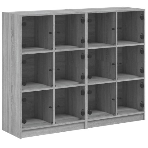 Biblioteczka z drzwiczkami, szary dąb sonoma, 136x37x109 cm Lumarko!