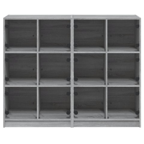 Biblioteczka z drzwiczkami, szary dąb sonoma, 136x37x109 cm Lumarko!