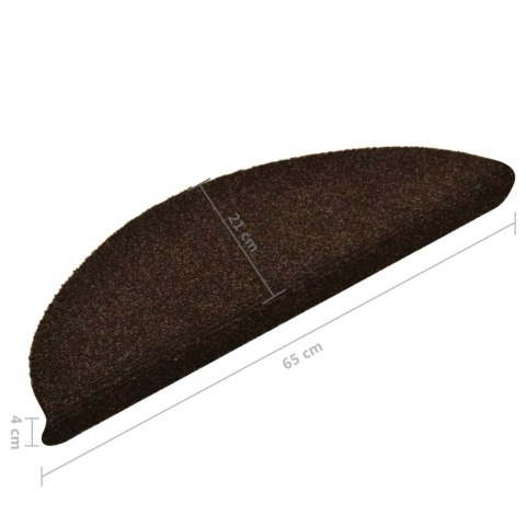 Samoprzylepne nakładki na schody, 15 szt., brązowe, 65x21x4 cm Lumarko!