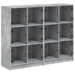 Biblioteczka z drzwiczkami, szarość betonu, 136x37x109 cm Lumarko!