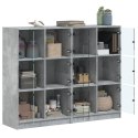 Biblioteczka z drzwiczkami, szarość betonu, 136x37x109 cm Lumarko!