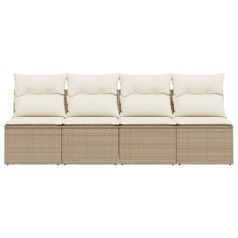 Sofa ogrodowa z poduszkami, 4-osobowa, beż, polirattan Lumarko!