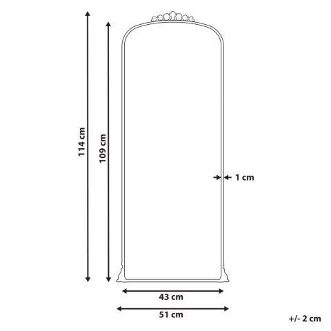 Lustro ścienne metalowe 51 x 114 cm złote LIVRY