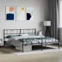 Metalowa rama łóżka z wezgłowiem i zanóżkiem, czarna, 183x213cm Lumarko!