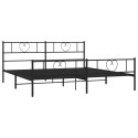 Metalowa rama łóżka z wezgłowiem i zanóżkiem, czarna, 193x203cm Lumarko!