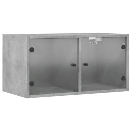 Szafka wisząca, szklane drzwi, szarość betonu, 68,5x37x35 cm Lumarko!