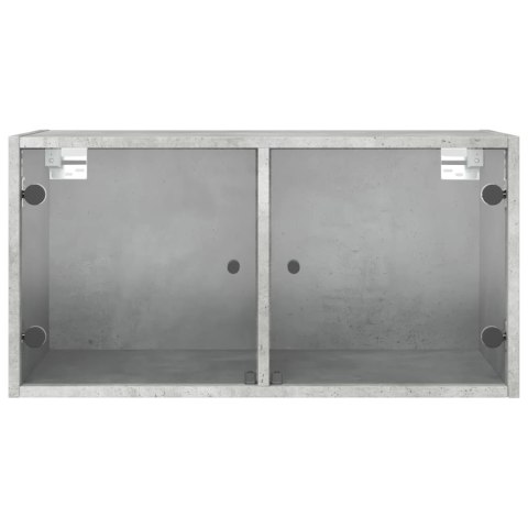 Szafka wisząca, szklane drzwi, szarość betonu, 68,5x37x35 cm Lumarko!