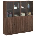 Biblioteczka z drzwiczkami, brązowy dąb, 136x37x142 cm Lumarko!