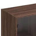 Biblioteczka z drzwiczkami, brązowy dąb, 136x37x142 cm Lumarko!