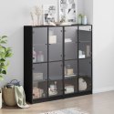Biblioteczka z drzwiczkami, czarna, 136x37x142 cm Lumarko!