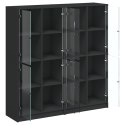 Biblioteczka z drzwiczkami, czarna, 136x37x142 cm Lumarko!
