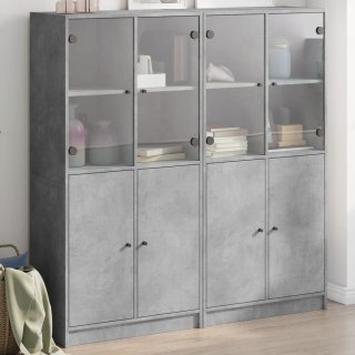 Biblioteczka z drzwiczkami, szarość betonu, 136x37x142 cm Lumarko!