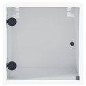 Szafka nocna ze szklanymi drzwiami, biała, 35x37x35 cm Lumarko!