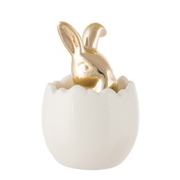 Figurka Ceramiczna Złoty Zając W Jajku 5,5x5,5x8 Cm Dek. A Lumarko!