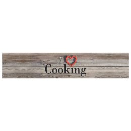 Dywanik kuchenny, wzór z napisem Cooking, szary, 60x300 cm Lumarko!