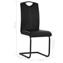 Krzesła stołowe, wspornikowe, 4 szt., czarne, sztuczna skóra Lumarko!