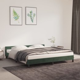 Rama łóżka z zagłówkiem, ciemnozielona, 160x200 cm, aksamitna Lumarko!