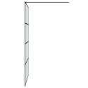 Ścianka prysznicowa, czarna, 115x195 cm, mrożone szkło ESG Lumarko!