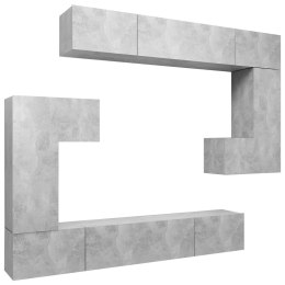 8-częściowy zestaw szafek telewizyjnych, szarość betonu Lumarko!