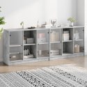 Biblioteczka z drzwiczkami, szarość betonu, 204x37x75 cm Lumarko!