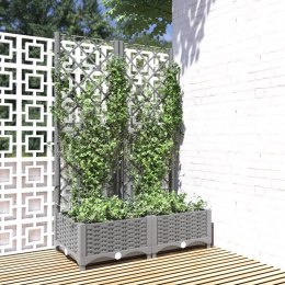 Donica ogrodowa z kratką, jasnoszara, 80x40x121,5 cm, PP Lumarko!
