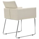 Krzesła stołowe, 2 szt., stylizowane na lniane, białe, tkanina Lumarko!