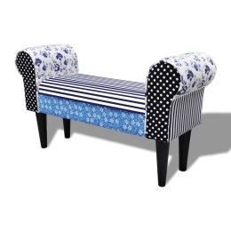 Patchworkowa ławka, niebiesko-biała Lumarko!