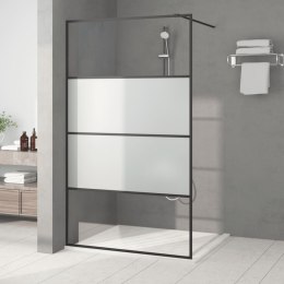 Ścianka prysznicowa, czarna, 115x195 cm, półmrożone szkło ESG Lumarko!