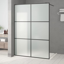 Ścianka prysznicowa, czarna, 140x195 cm, mrożone szkło ESG Lumarko!