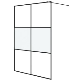 Ścianka prysznicowa, czarna, 140x195 cm, półmrożone szkło ESG Lumarko!