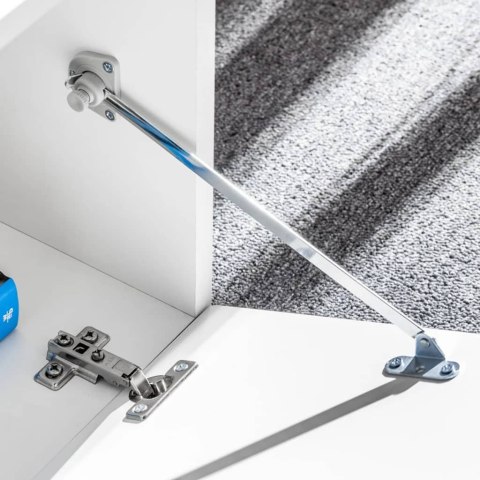 Meblościanka pod TV z oświetleniem LED, 5 el., połysk, biała Lumarko!