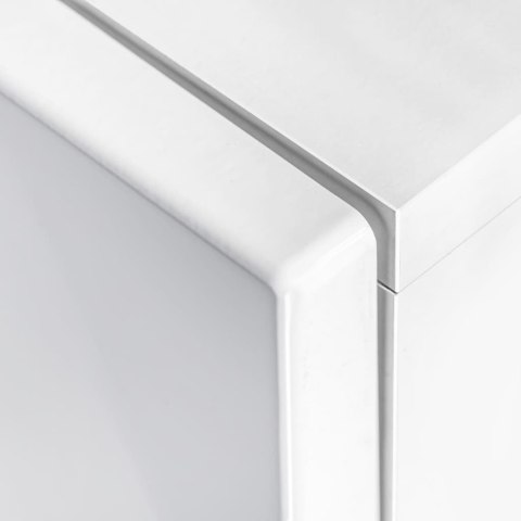 Meblościanka pod TV z oświetleniem LED, 5 el., połysk, biała Lumarko!