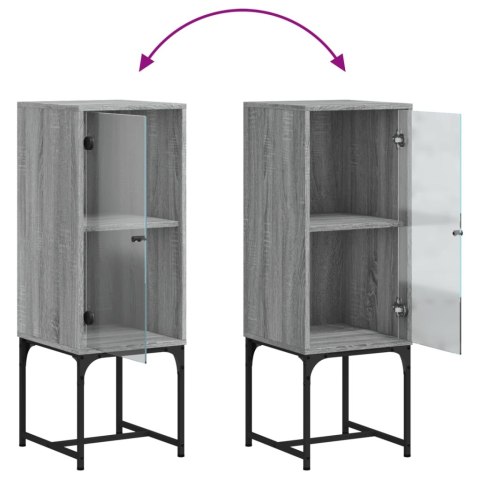 Szafka ze szklanymi drzwiami, szary dąb sonoma, 35x37x100 cm Lumarko!