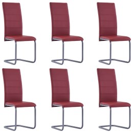 Krzesła stołowe, wspornikowe, 6 szt., czerwone, sztuczna skóra Lumarko!