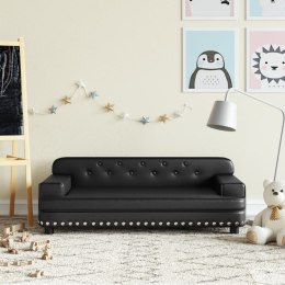 Sofa dla dzieci, czarna, 90x53x30 cm, sztuczna skóra Lumarko!