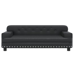 Sofa dla dzieci, czarna, 90x53x30 cm, sztuczna skóra Lumarko!