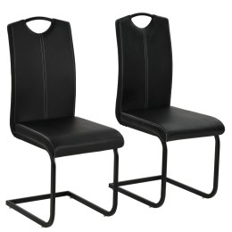 Wspornikowe krzesła stołowe, 2 szt., czarne, sztuczna skóra Lumarko!